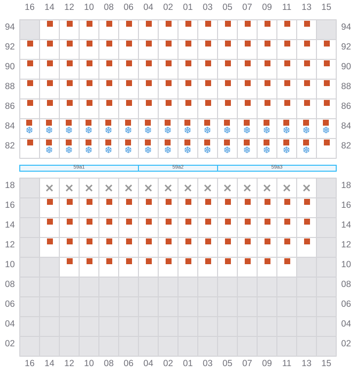 Bay 061 view and slots of APL OREGON