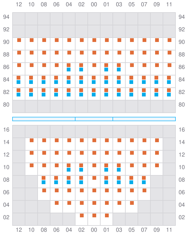 Bay 011 view and slots of EF OLIVIA