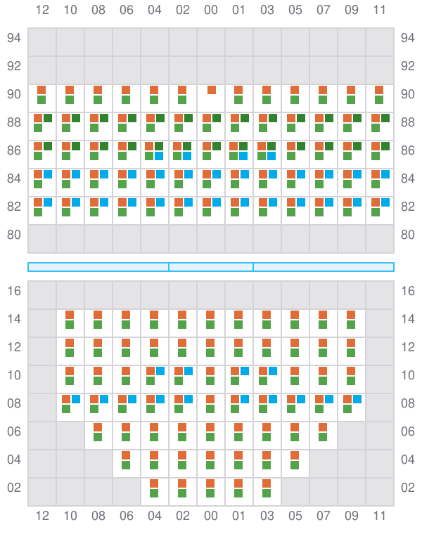 Bay 013 view and slots of EF OLIVIA