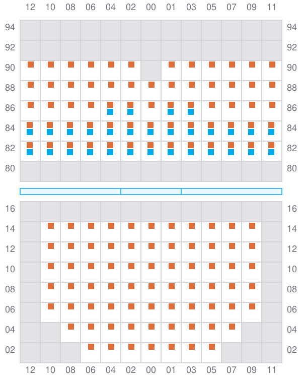 Bay 015 view and slots of EF OLIVIA