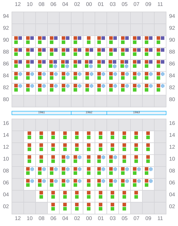 Bay 017 view and slots of EF OLIVIA