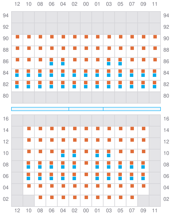 Bay 019 view and slots of EF OLIVIA