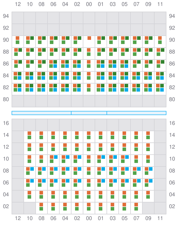 Bay 021 view and slots of EF OLIVIA