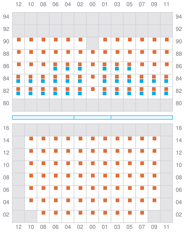 Bay 023 view and slots of EF OLIVIA
