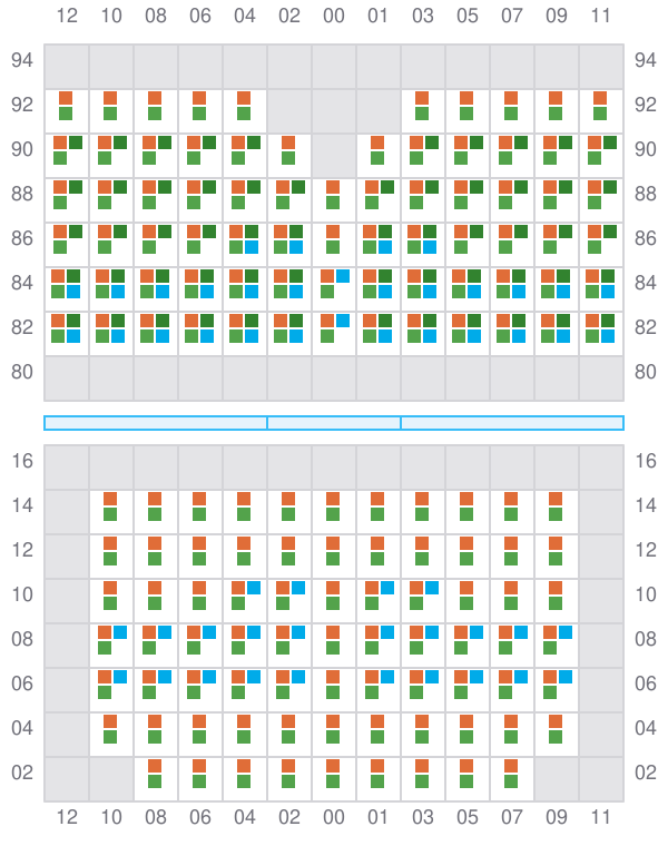 Bay 025 view and slots of EF OLIVIA