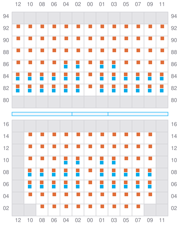 Bay 027 view and slots of EF OLIVIA