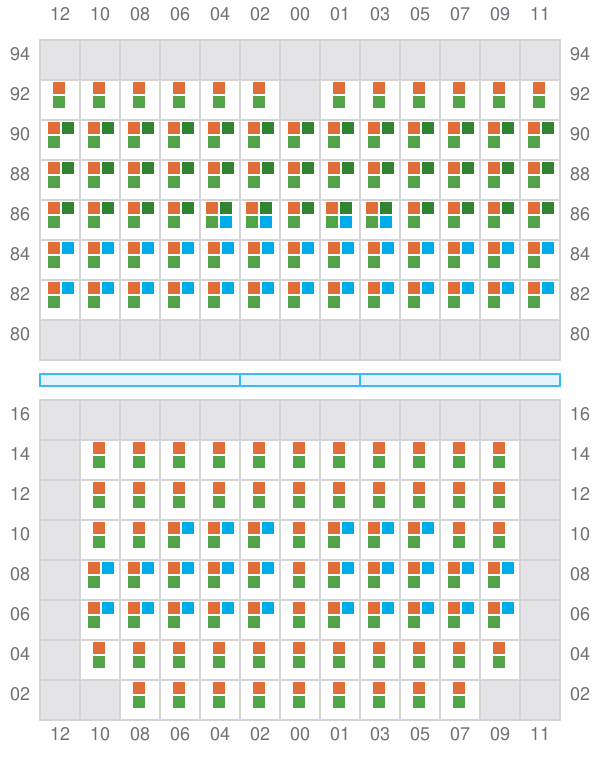 Bay 029 view and slots of EF OLIVIA