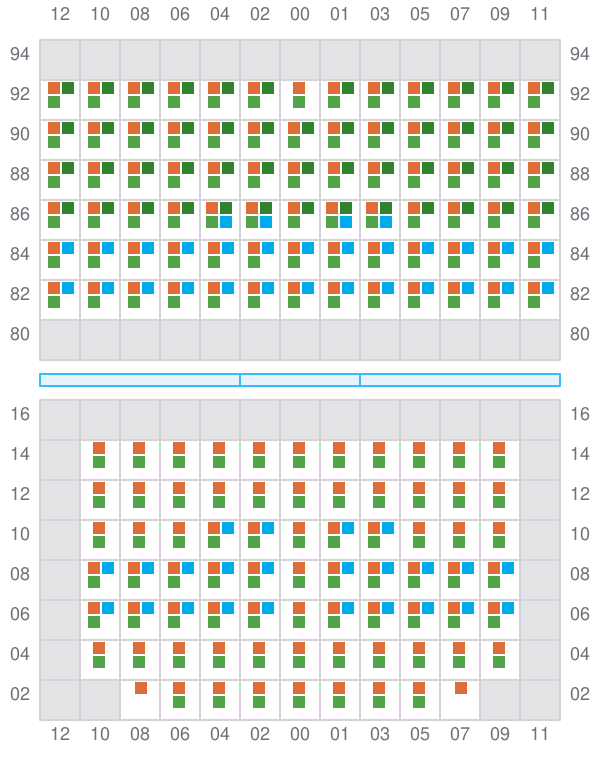 Bay 033 view and slots of EF OLIVIA
