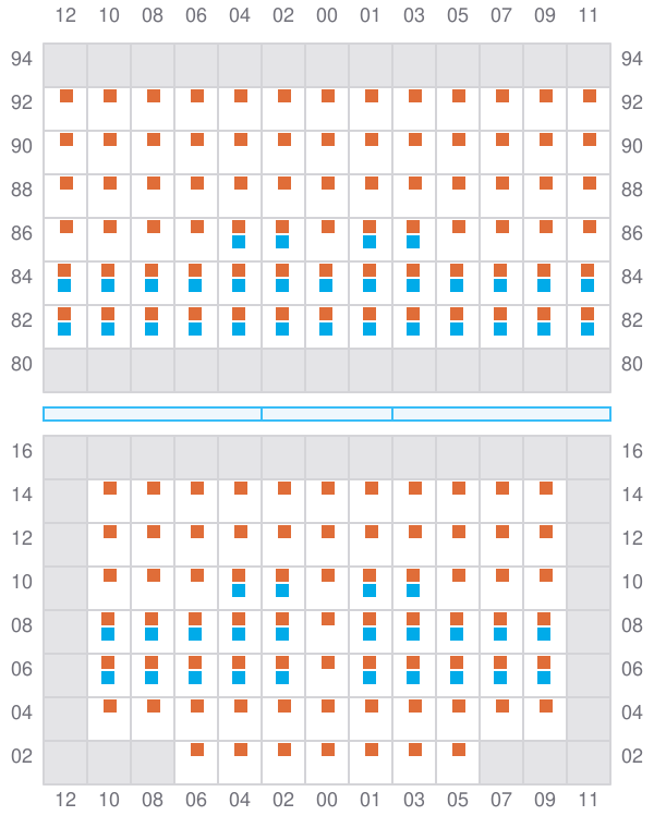 Bay 035 view and slots of EF OLIVIA
