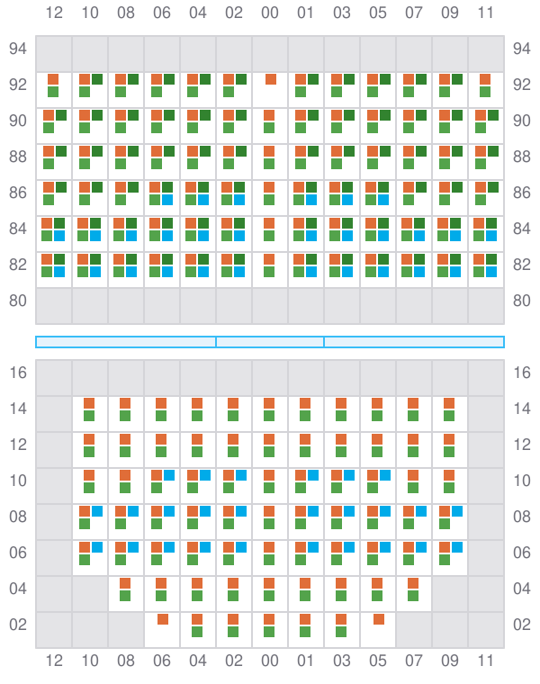 Bay 037 view and slots of EF OLIVIA