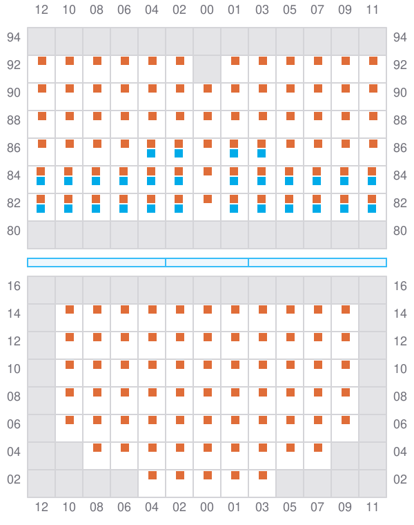 Bay 039 view and slots of EF OLIVIA
