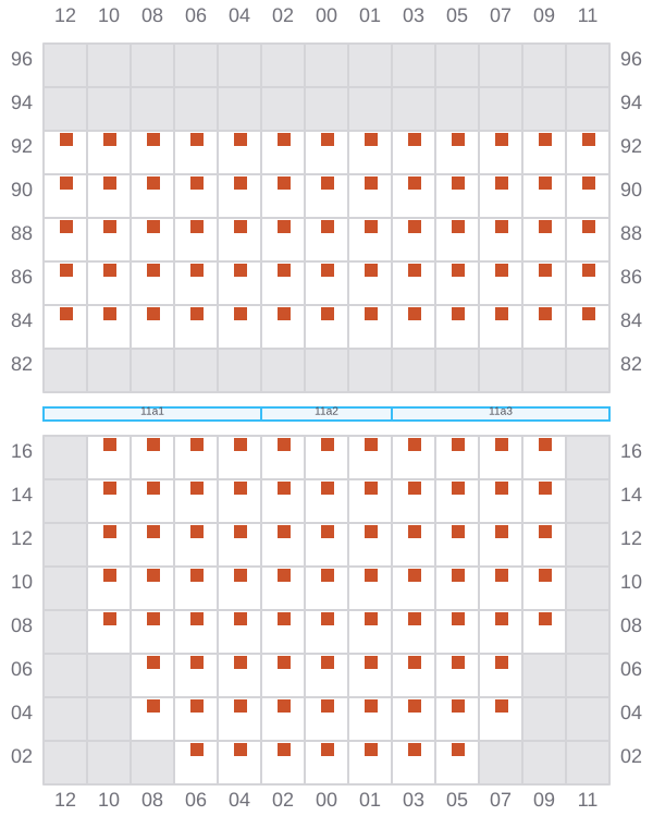 Bay 011 view and slots of CMA CGM LOME