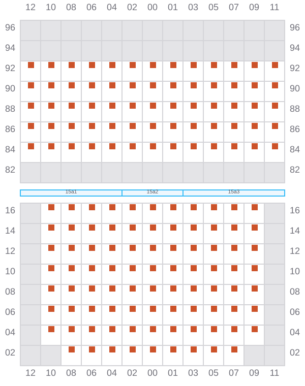 Bay 015 view and slots of CMA CGM LOME