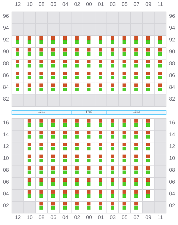 Bay 017 view and slots of CMA CGM LOME