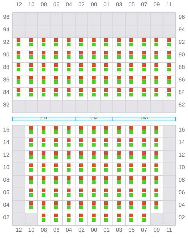 Bay 021 view and slots of CMA CGM LOME