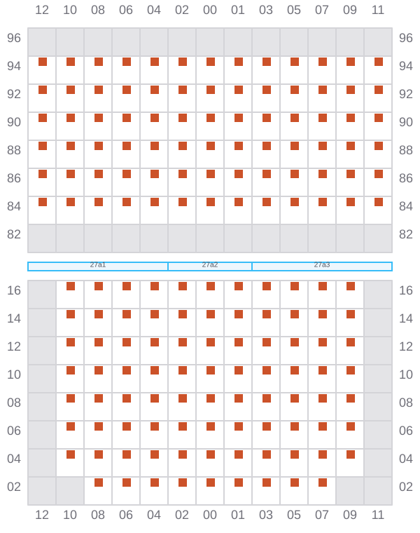 Bay 027 view and slots of CMA CGM LOME