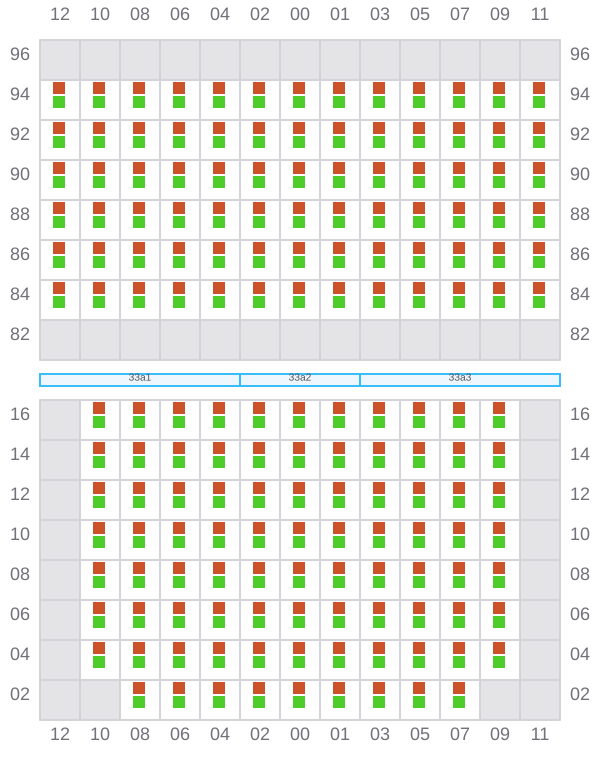 Bay 033 view and slots of CMA CGM LOME