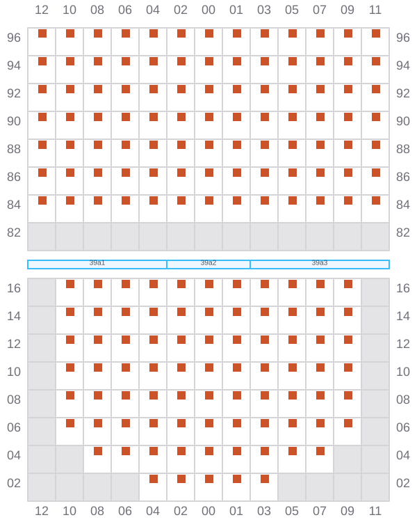 Bay 039 view and slots of CMA CGM LOME