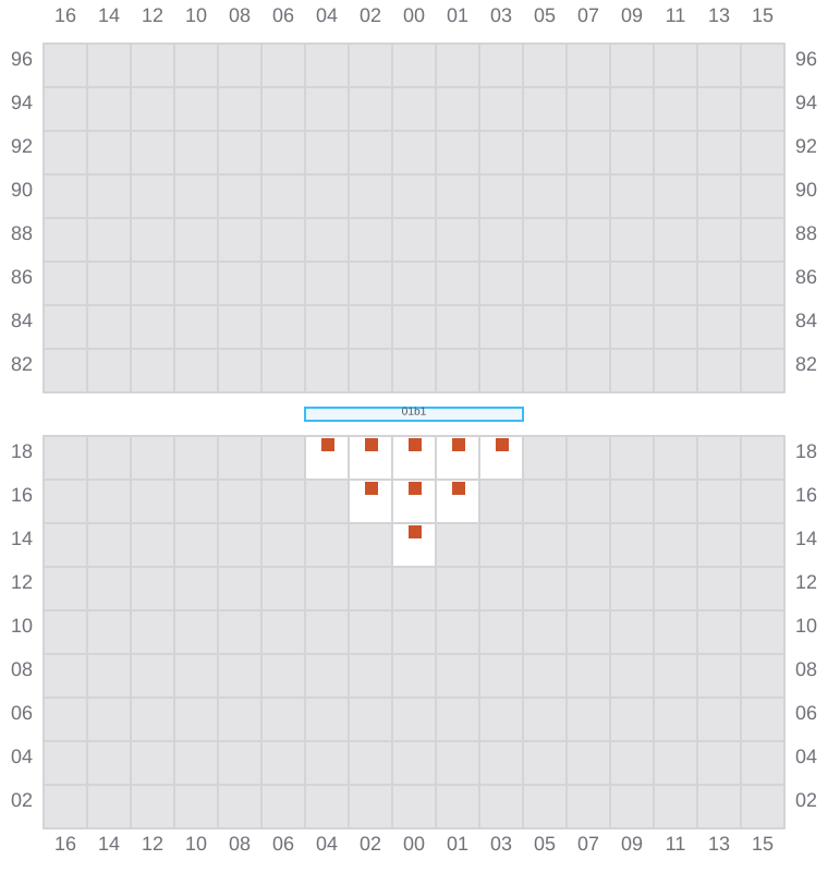 Bay 001 view and slots of EVER STEADY