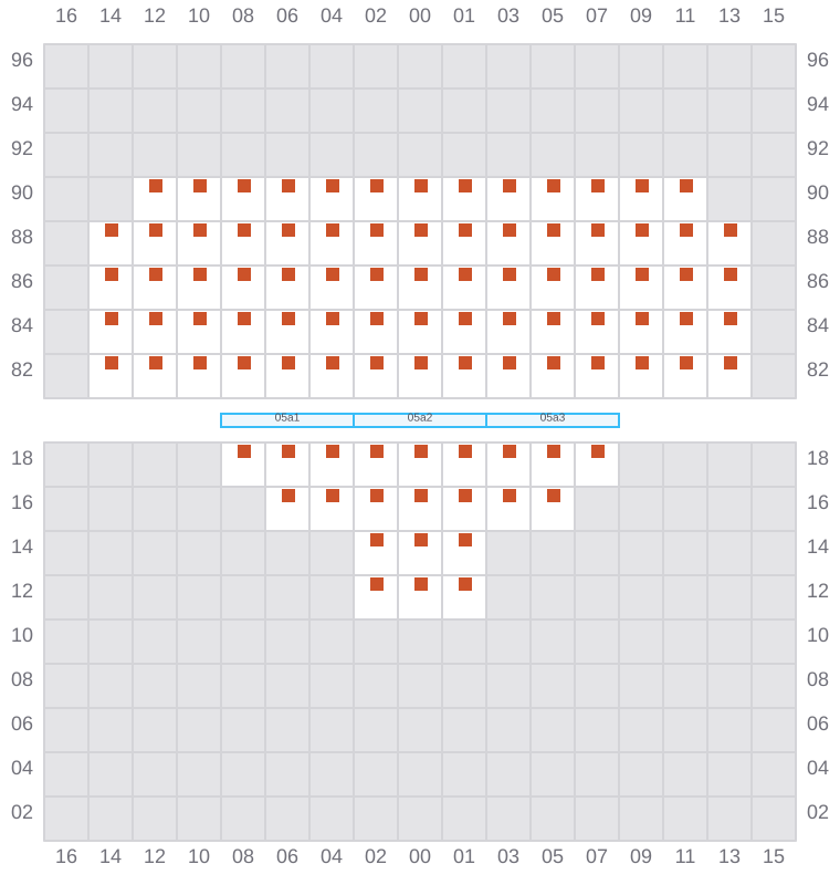 Bay 005 view and slots of EVER STEADY
