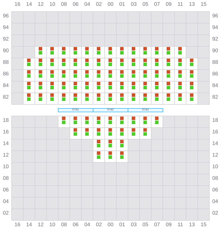Bay 007 view and slots of EVER STEADY