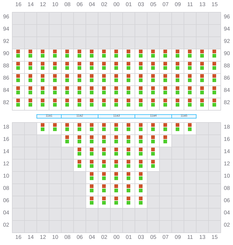 Bay 011 view and slots of EVER STEADY