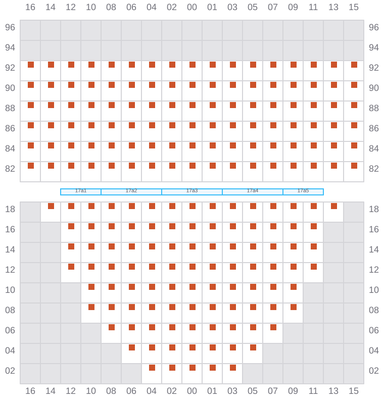 Bay 017 view and slots of EVER STEADY