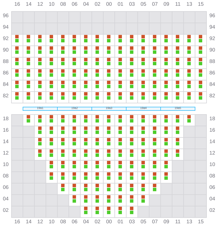 Bay 019 view and slots of EVER STEADY