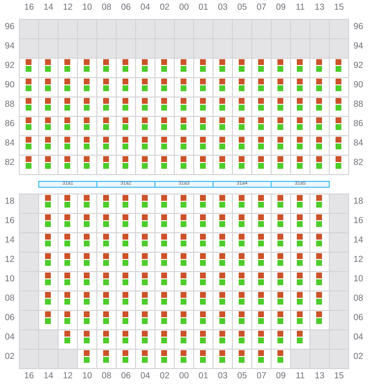 Bay 031 view and slots of EVER STEADY