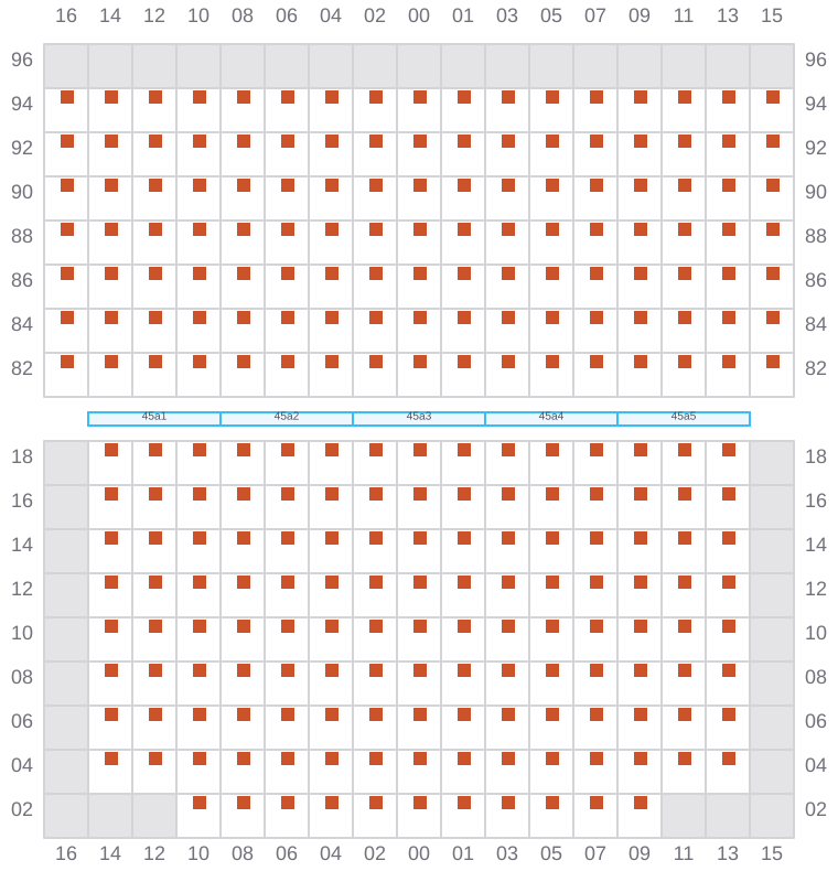 Bay 045 view and slots of EVER STEADY