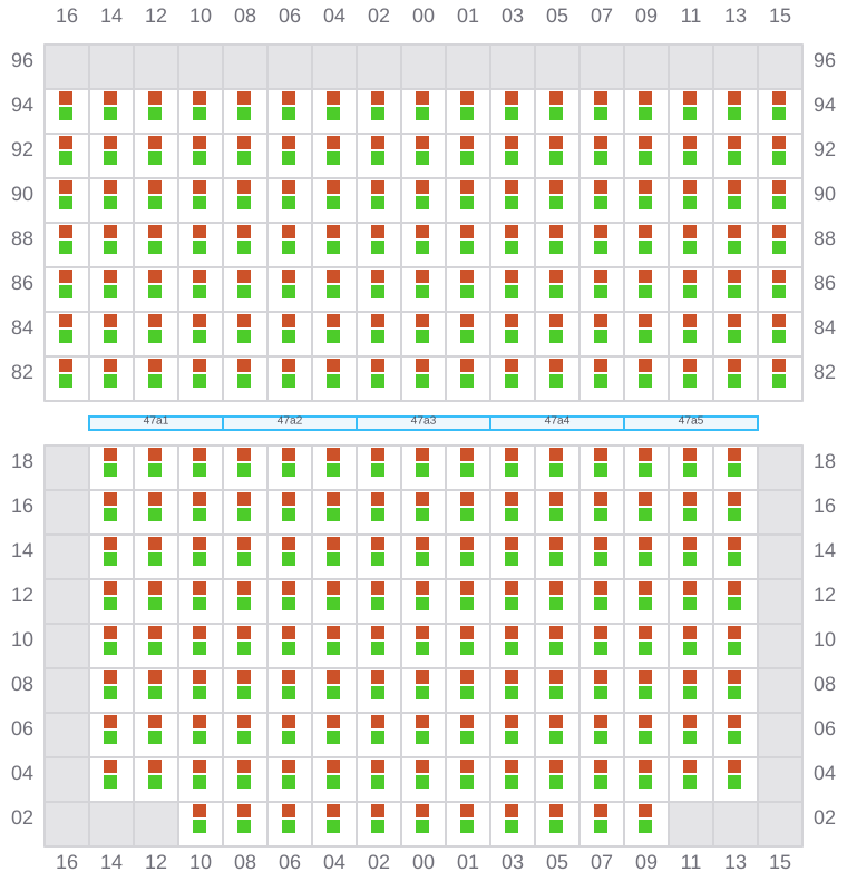 Bay 047 view and slots of EVER STEADY