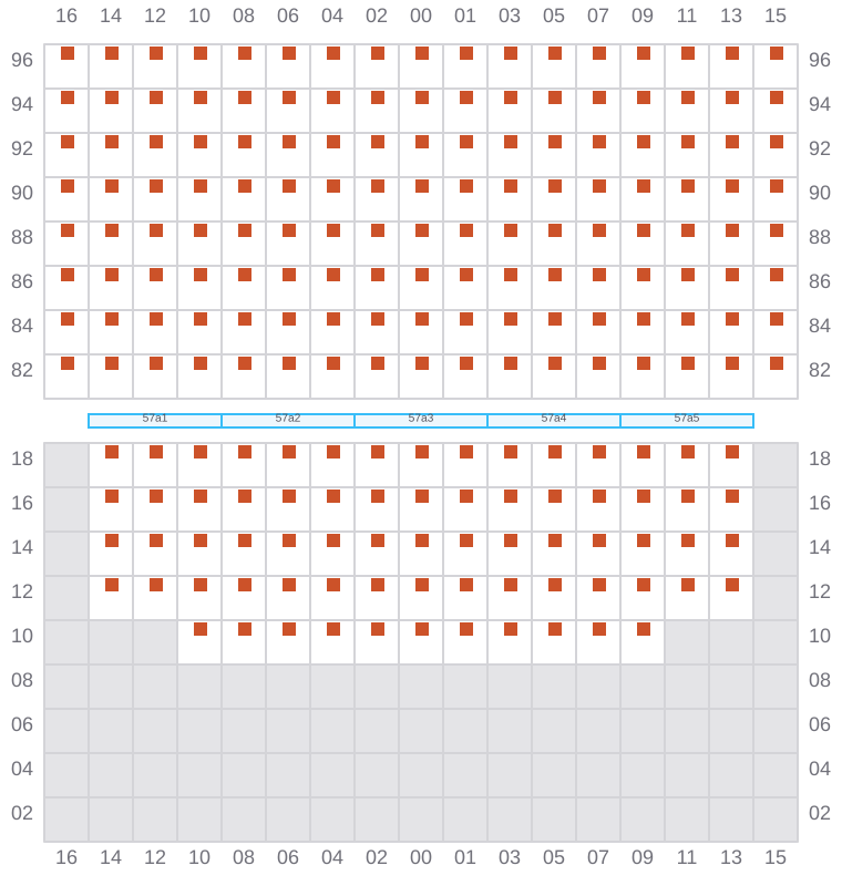 Bay 057 view and slots of EVER STEADY