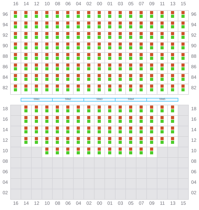 Bay 059 view and slots of EVER STEADY