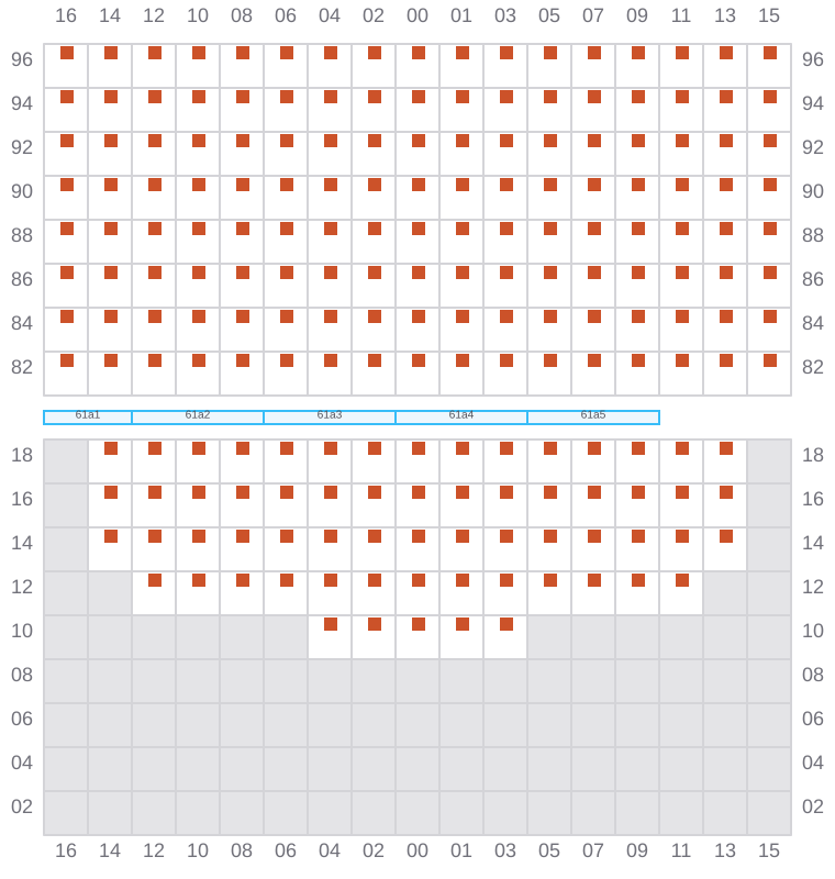 Bay 061 view and slots of EVER STEADY