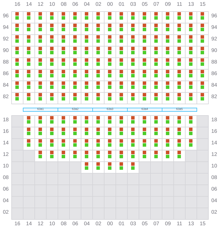 Bay 063 view and slots of EVER STEADY