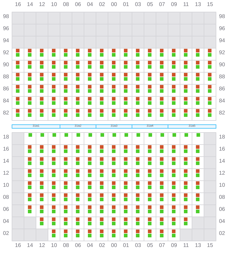 Bay 031 view and slots of EVER SHINE