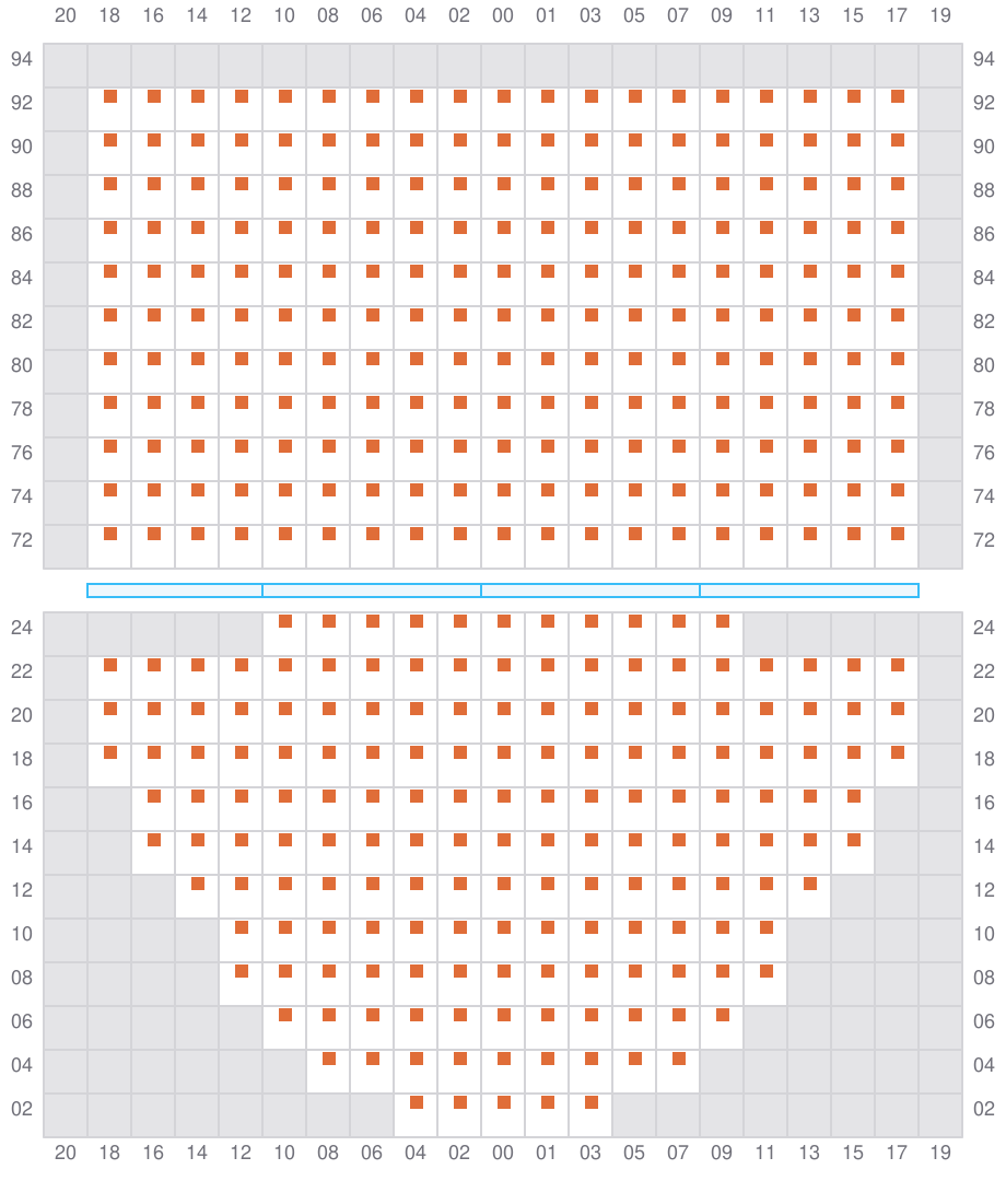 Bay 009 view and slots of ALETTE MAERSK
