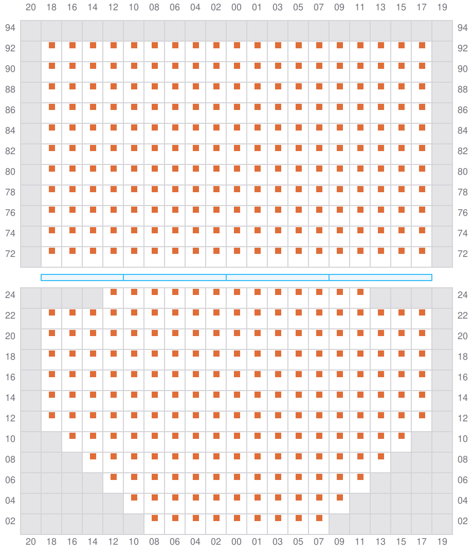 Bay 013 view and slots of ALETTE MAERSK