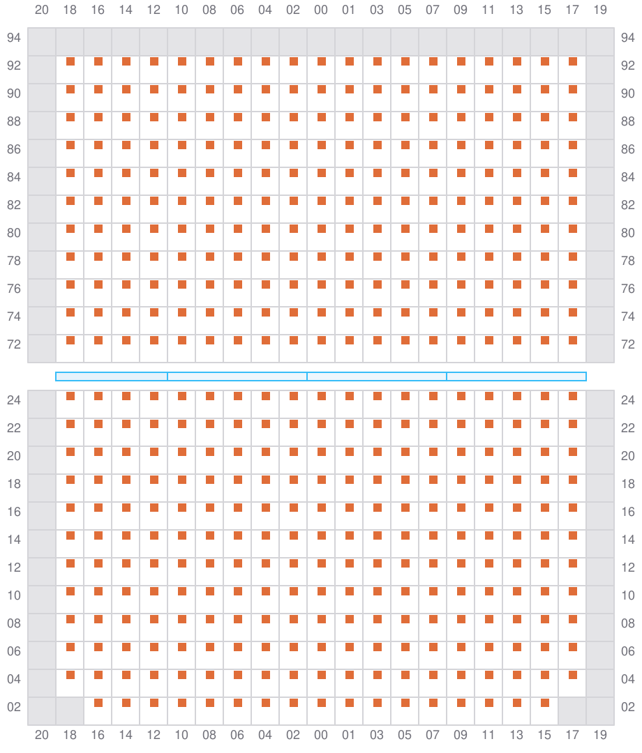 Bay 053 view and slots of ALETTE MAERSK