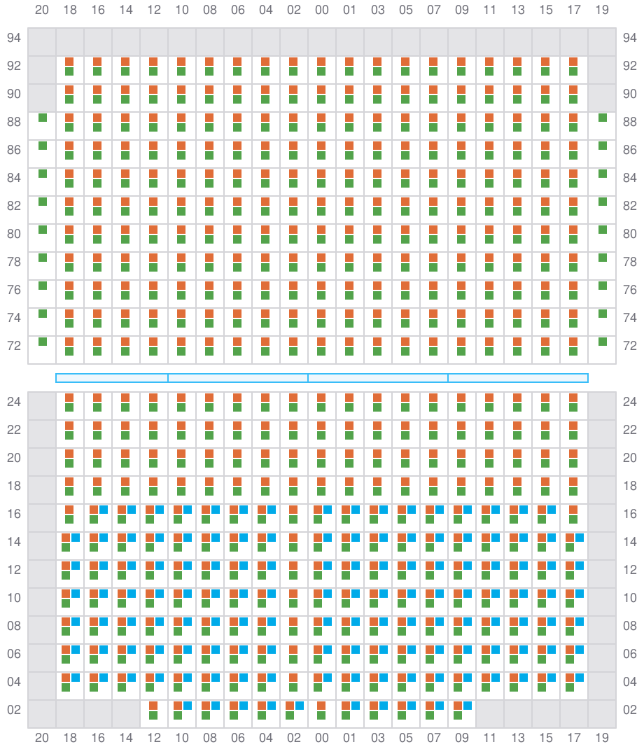 Bay 059 view and slots of ALETTE MAERSK