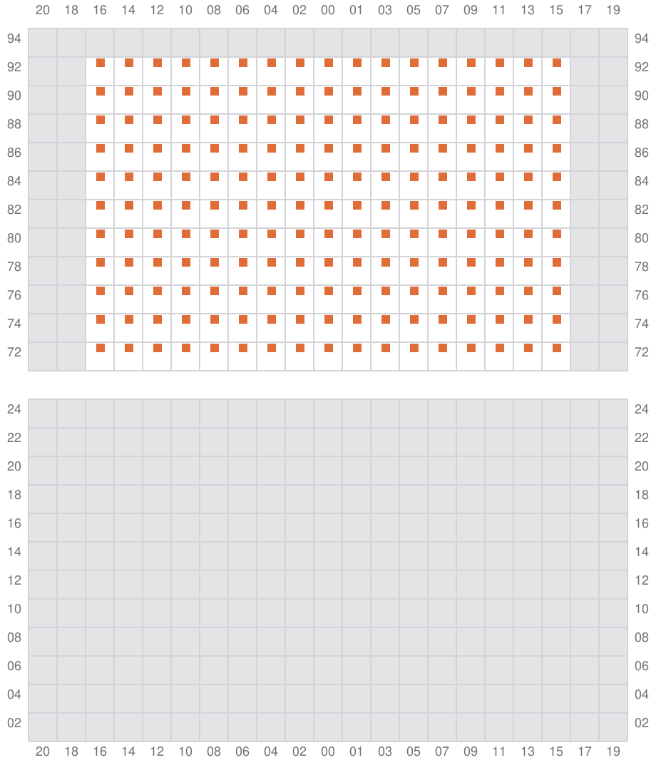 Bay 061 view and slots of ALETTE MAERSK