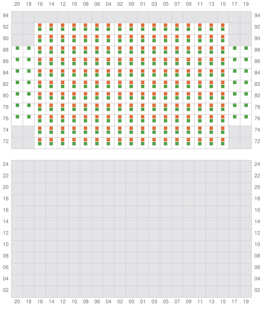 Bay 063 view and slots of ALETTE MAERSK