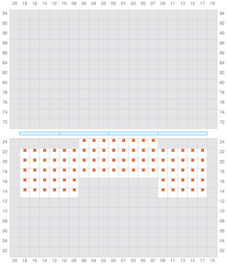 Bay 065 view and slots of ALETTE MAERSK