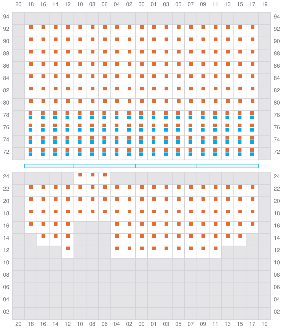 Bay 081 view and slots of ALETTE MAERSK