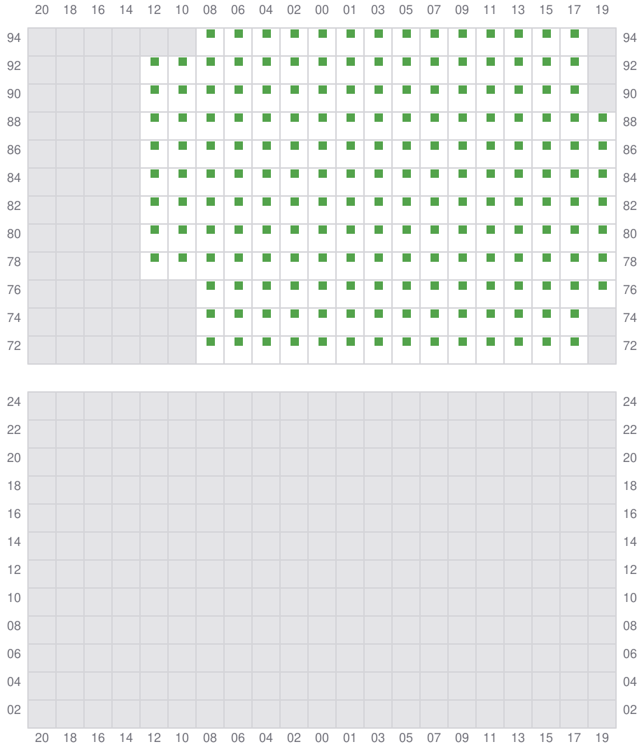 Bay 087 view and slots of ALETTE MAERSK