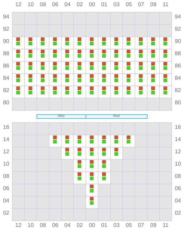 Bay 005 view and slots of CMA CGM OSAKA
