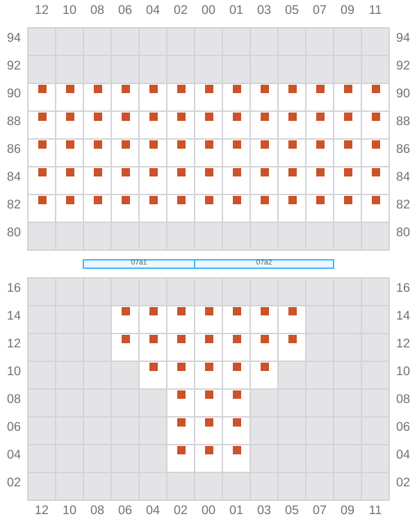 Bay 007 view and slots of CMA CGM OSAKA