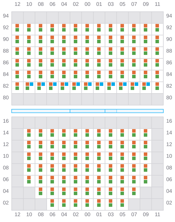 Bay 021 view and slots of CMA CGM OSAKA