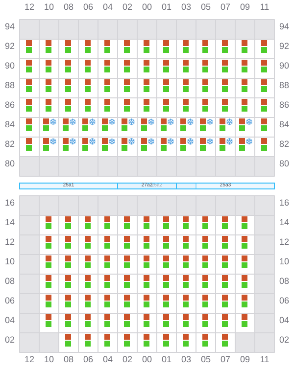 Bay 025 view and slots of CMA CGM OSAKA