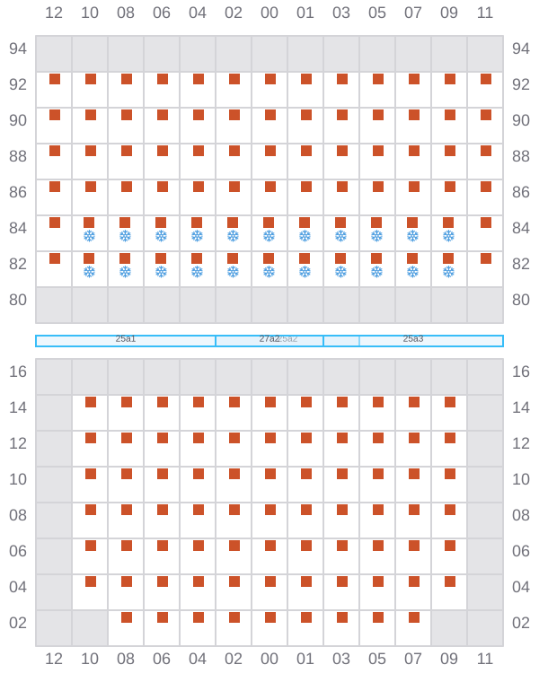 Bay 027 view and slots of CMA CGM OSAKA
